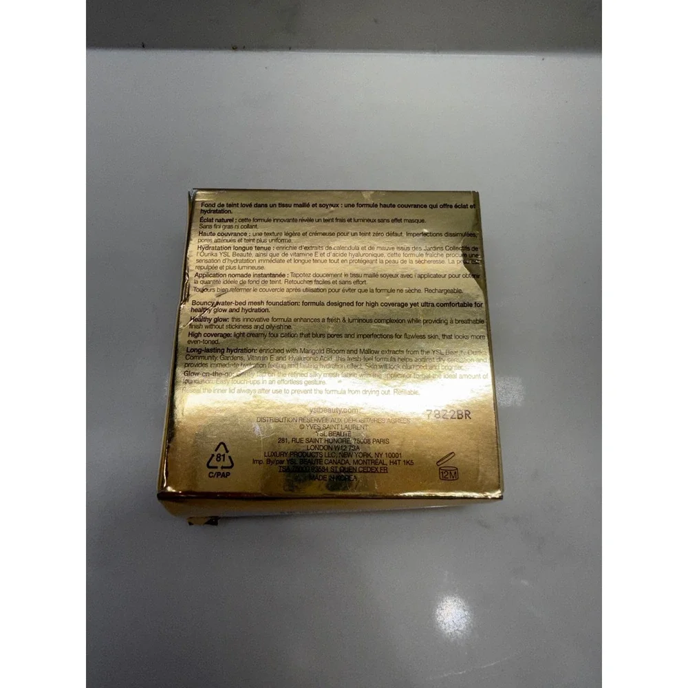 YSL Touche Eclat Glow-Pact Cushion Foundation B10 Porcelain SPF 23 New Box